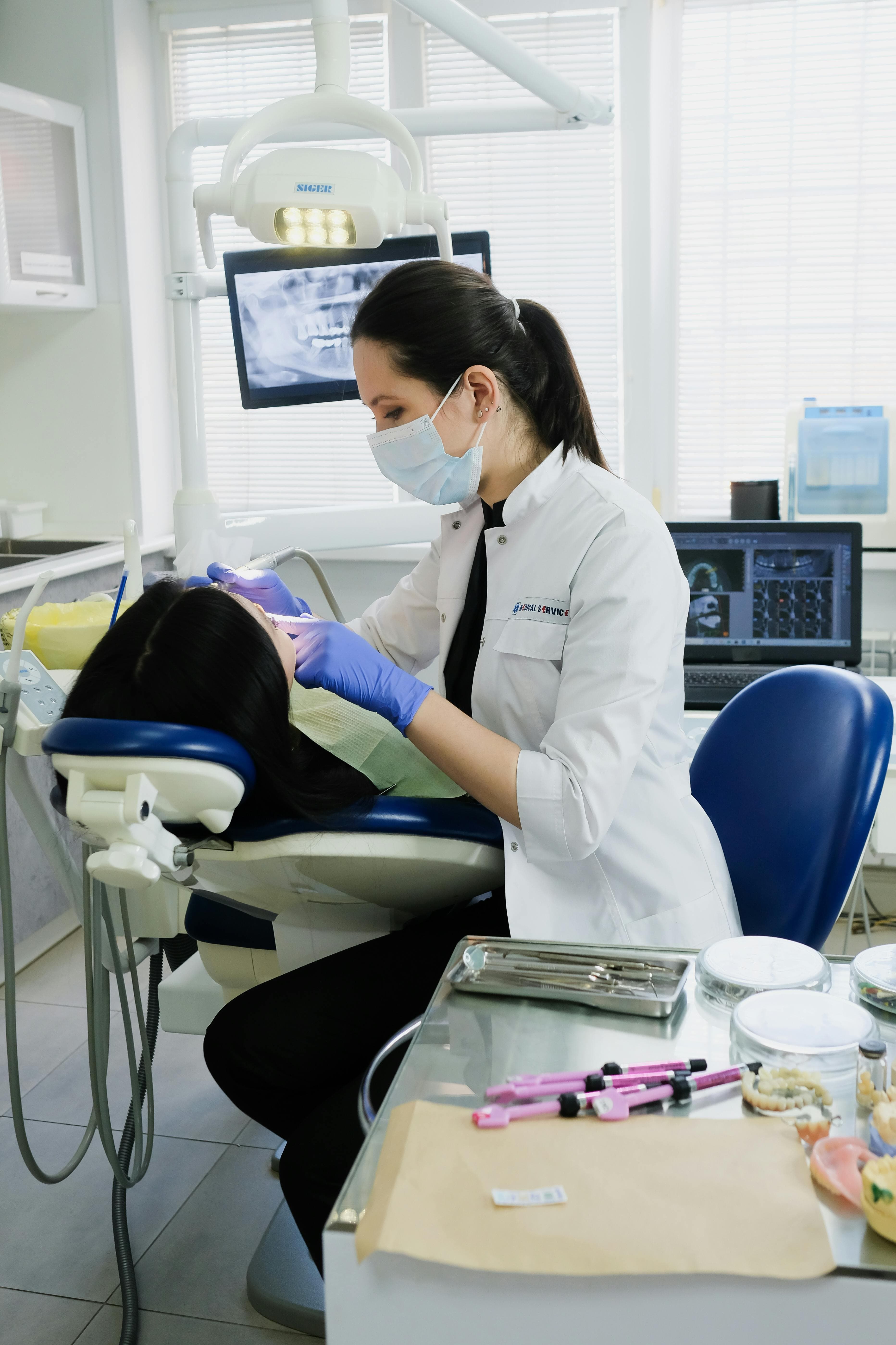 Dentist treating a patient