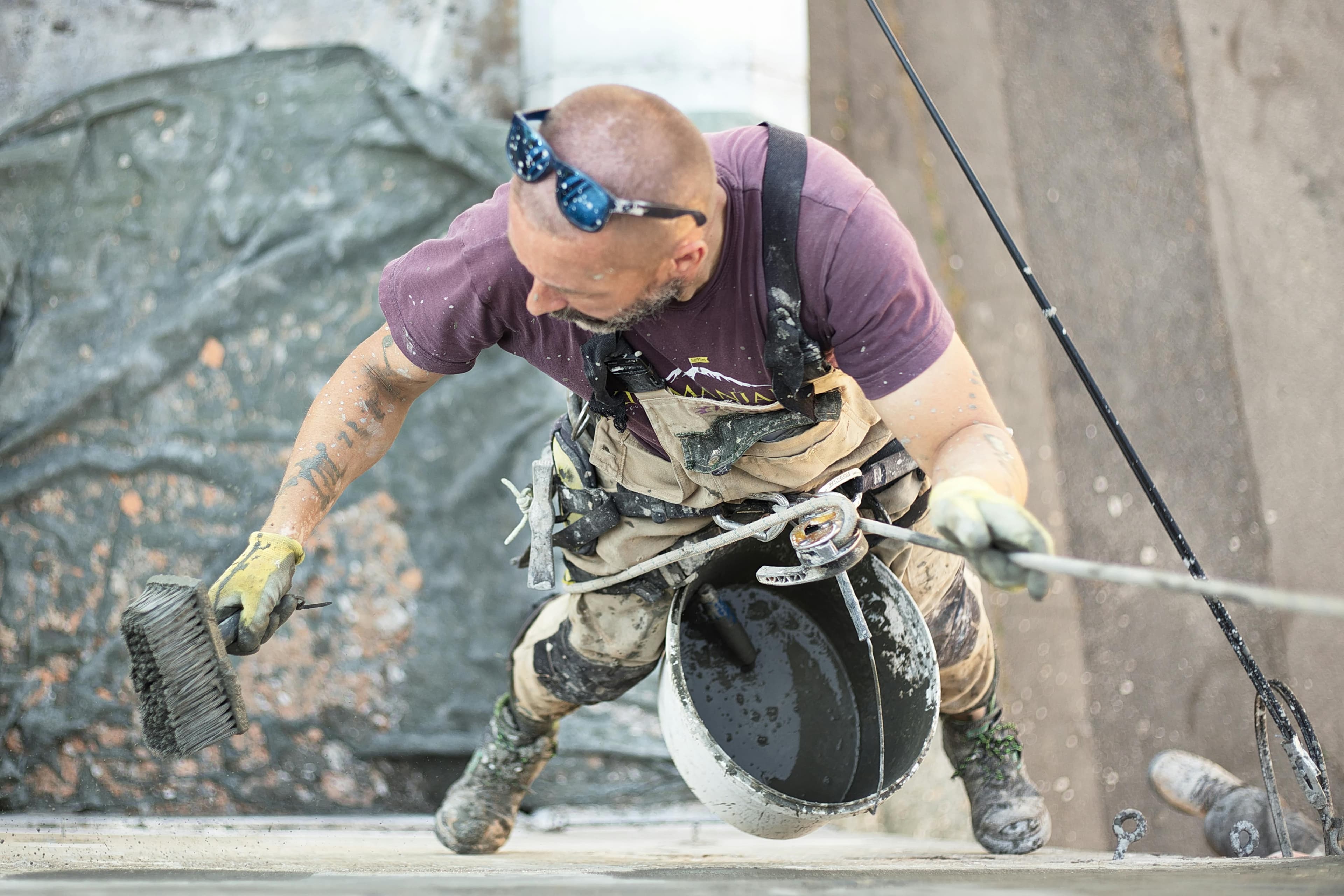 HVAC technician working on site